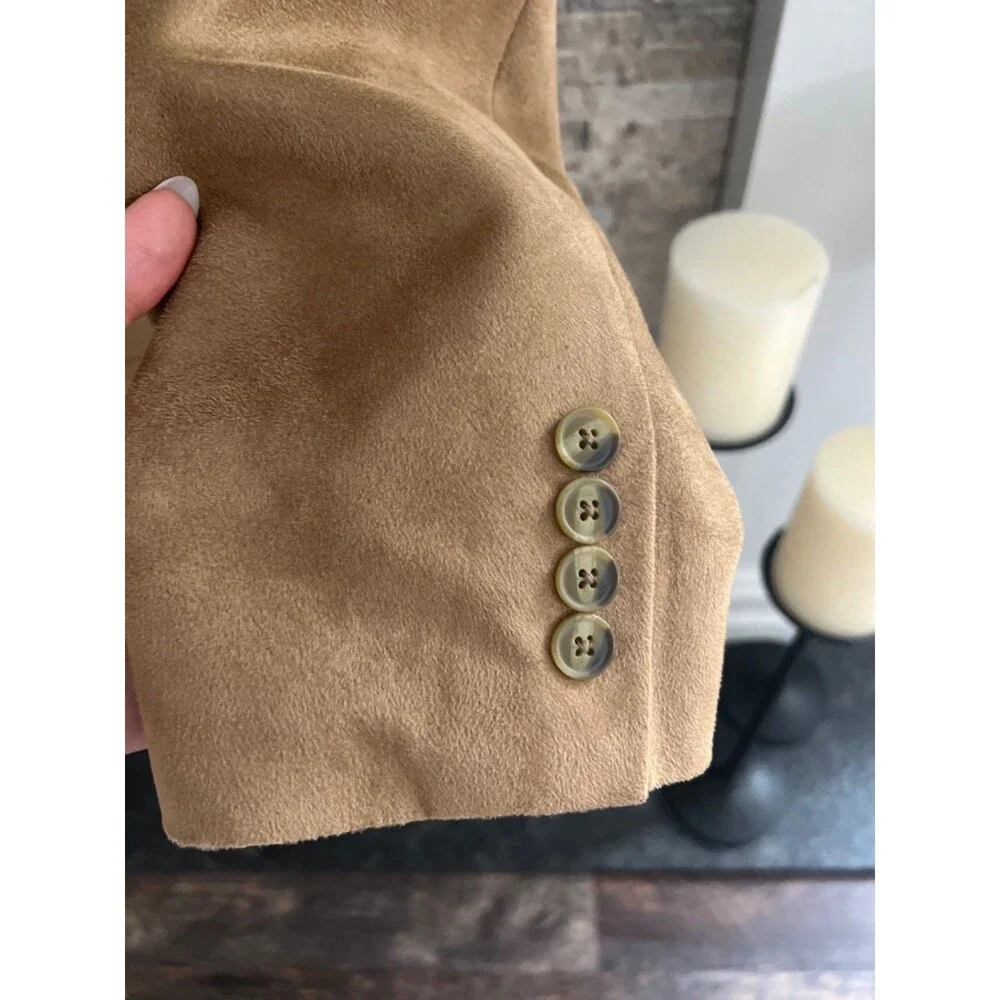Docker's Mens Faux Suede Camel Color Blazer-Size 48R